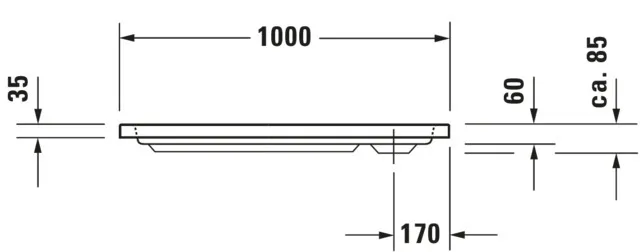 Duravit rechteck Duschwanne „D-Code“ 100 × 90 cm ohne Antislip