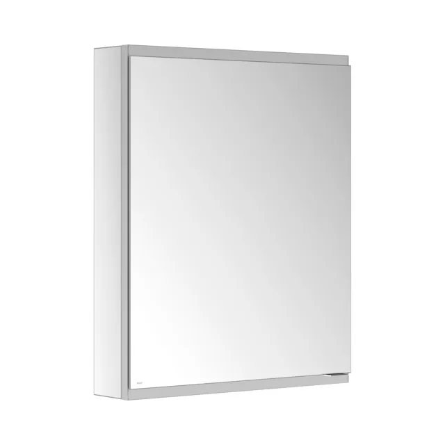 KEUCO Wandvorbau Seitenschrank 1-türig „Royal Modular 2.0“ in Silber (eloxiert), Anschlag links, links, Aufputz, Anschlag links, ohne Beleuchtung 600 × 700 × 120 mm