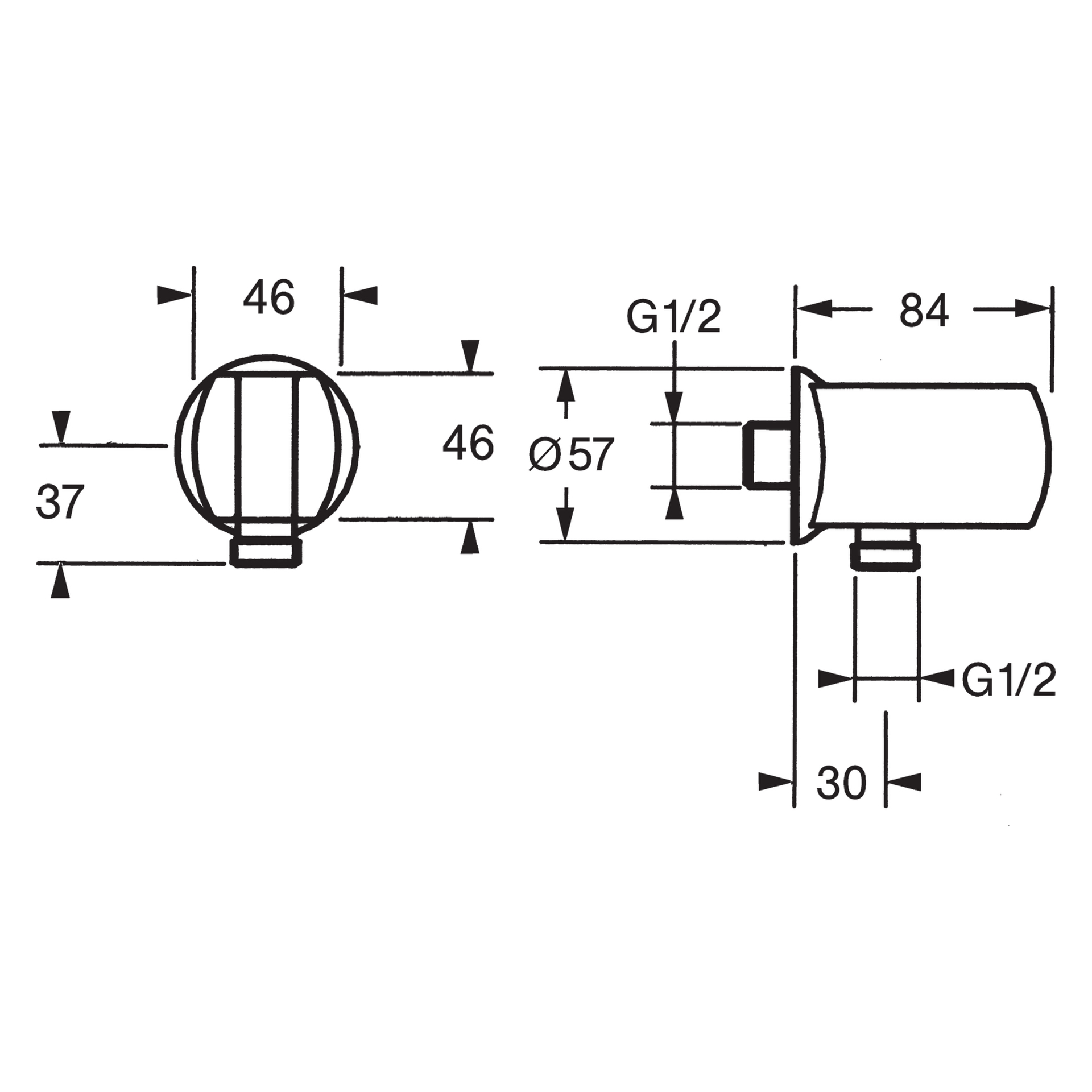 Hansa Wandanschlussbogen Hansa 0446 DN15 Chrom Hansa Wandanschlussbogen Hansa 0446 DN15 Chrom