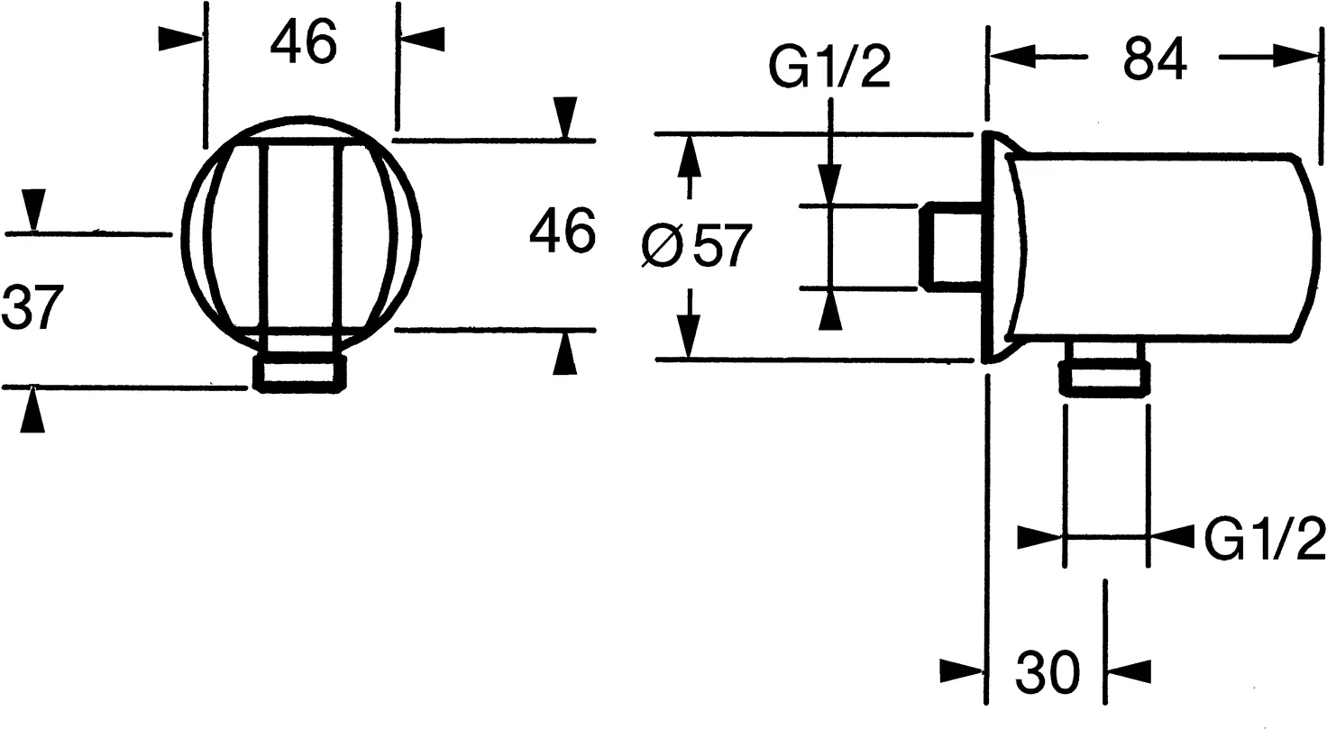 Hansa Wandanschlussbogen Hansa 0446 DN15 Chrom
