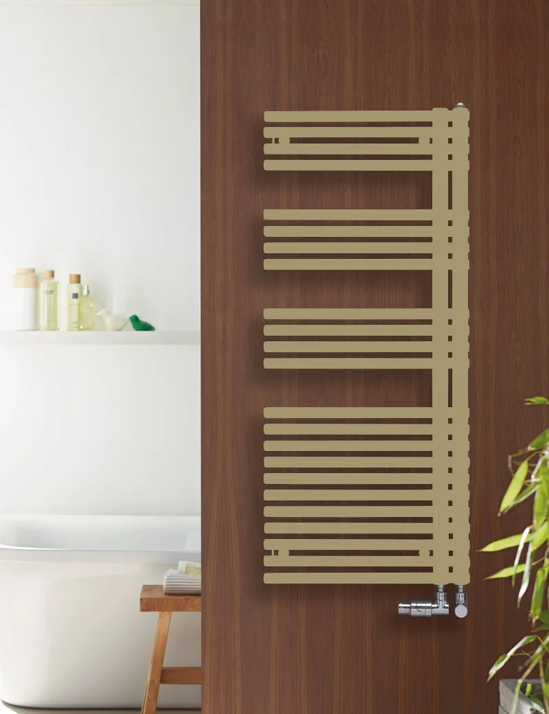 Zehnder Design-Heizkörper Forma Asym, links, 50 mm LFAL-150-050-05 – RAL 7034