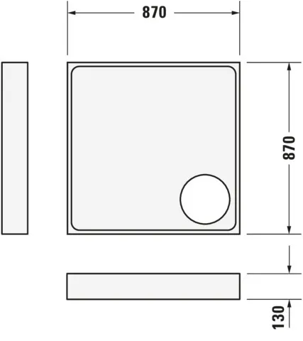 Duravit quadrat Duschwanne „Starck Slimline“ 90 × 90 cm ohne Antislip