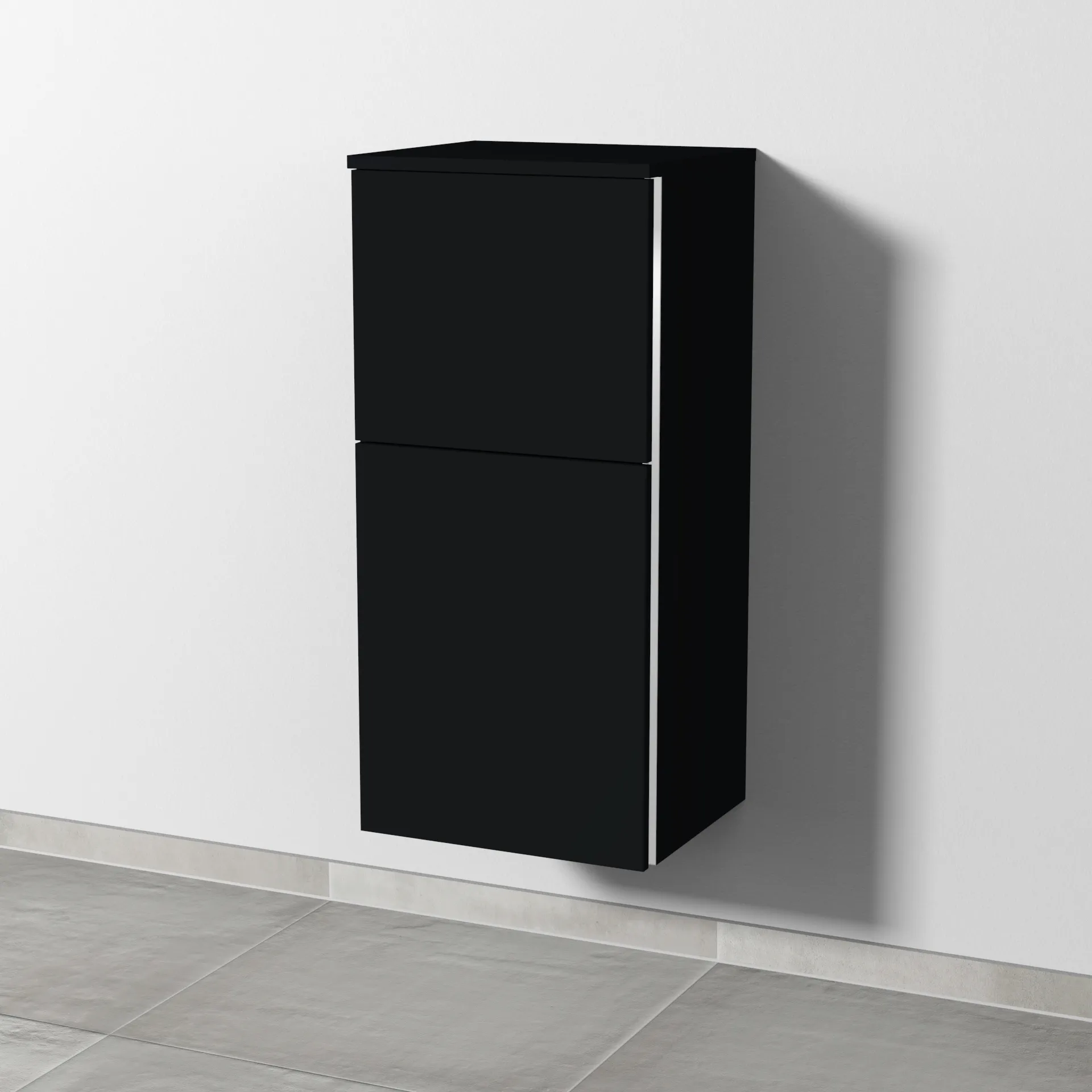 Sanipa Mittelschrank „3way“ 400 × 850 × 345 mm Anschlag links, in Schwarz (matt), Anschlag links