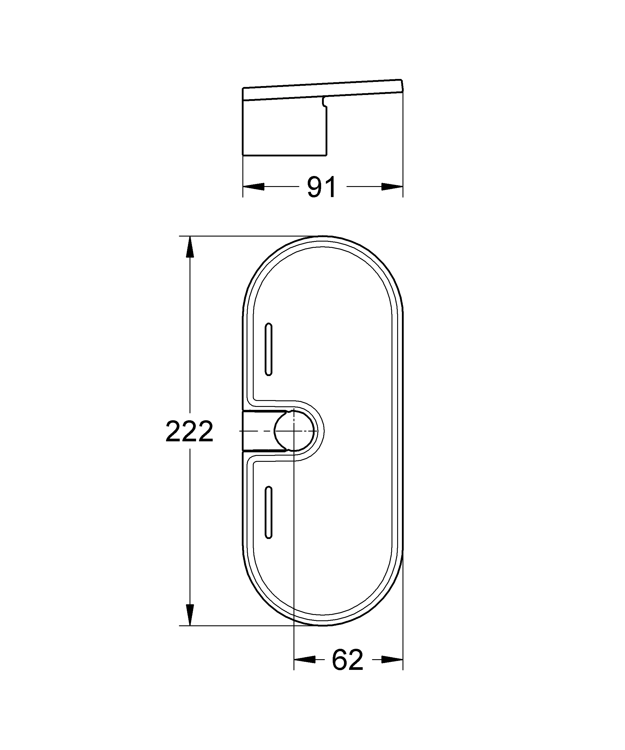 Ablage EasyReach 27596, Acryl, für Tempesta und Euphoria Brausestangen ⌀ 22 mm