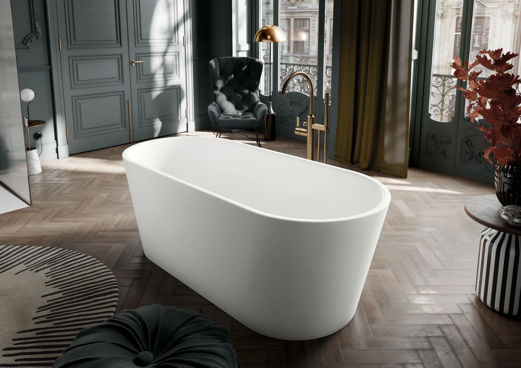 Kaldewei MEISTERSTÜCK CLASSIC DUO OVAL Badewanne, alpinweiß, oval, 1550 x 660 mm, freistehend mit mittigem Ab- und Überlaufdeckel Kaldewei MEISTERSTÜCK CLASSIC DUO OVAL Badewanne, alpinweiß, oval, 1550 x 660 mm, freistehend mit mittigem Ab- und Überlaufdeckel