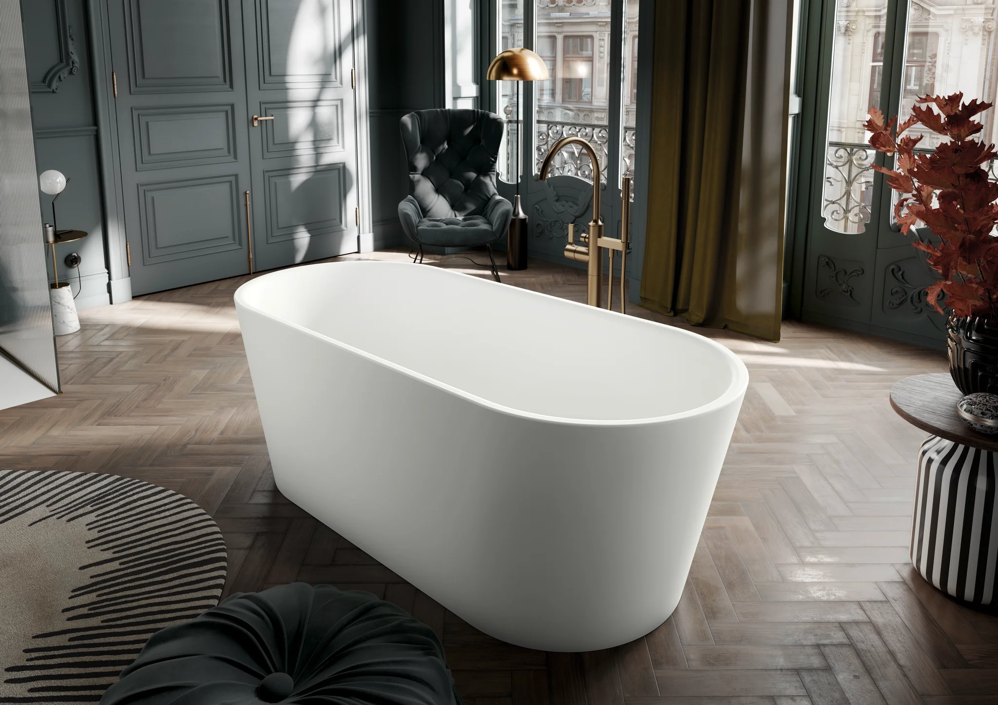 Kaldewei MEISTERSTÜCK CLASSIC DUO OVAL Badewanne, oval, 1750 x 760 mm, alpinweiß, Perl-Effekt, freistehend, Stahl-Emaille, MADE IN GERMANY