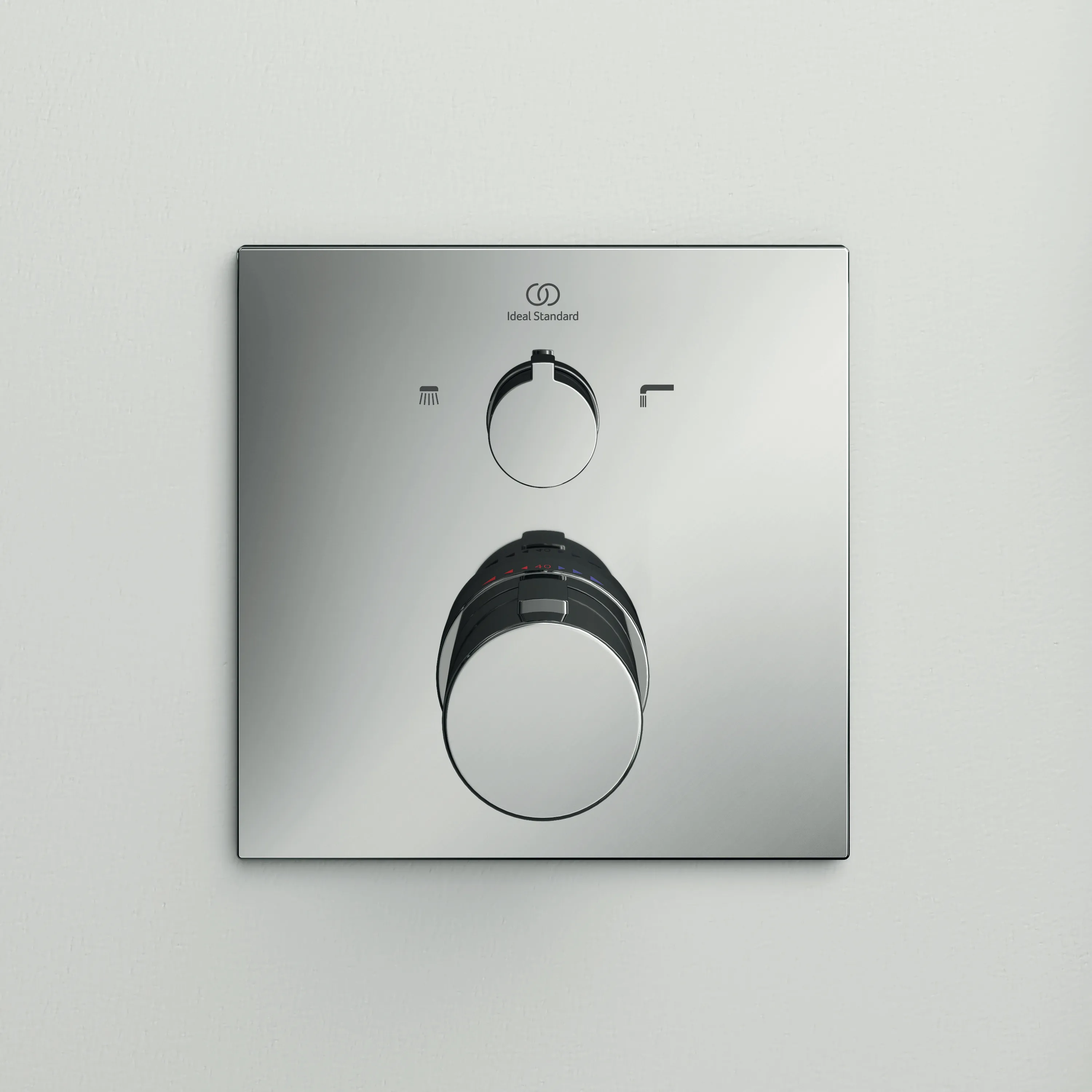 Ideal Standard Ceratherm C100 Einzelthermostat Unterputz Bausatz 2, Rosette 163x163mm, Chrom Ideal Standard Ceratherm C100 Einzelthermostat Unterputz Bausatz 2, Rosette 163x163mm, Chrom