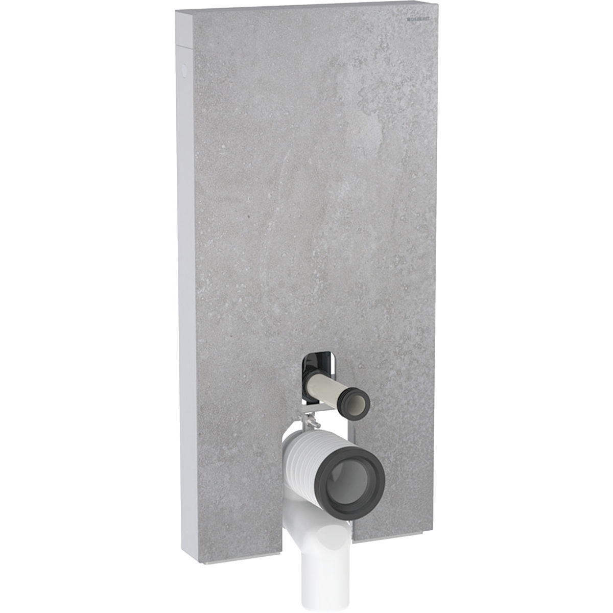 Monolith Plus Sanitärmodul für Stand-WC, 101 cm, Frontverkleidung aus Steinzeug: Steinzeug Betonoptik, Aluminium