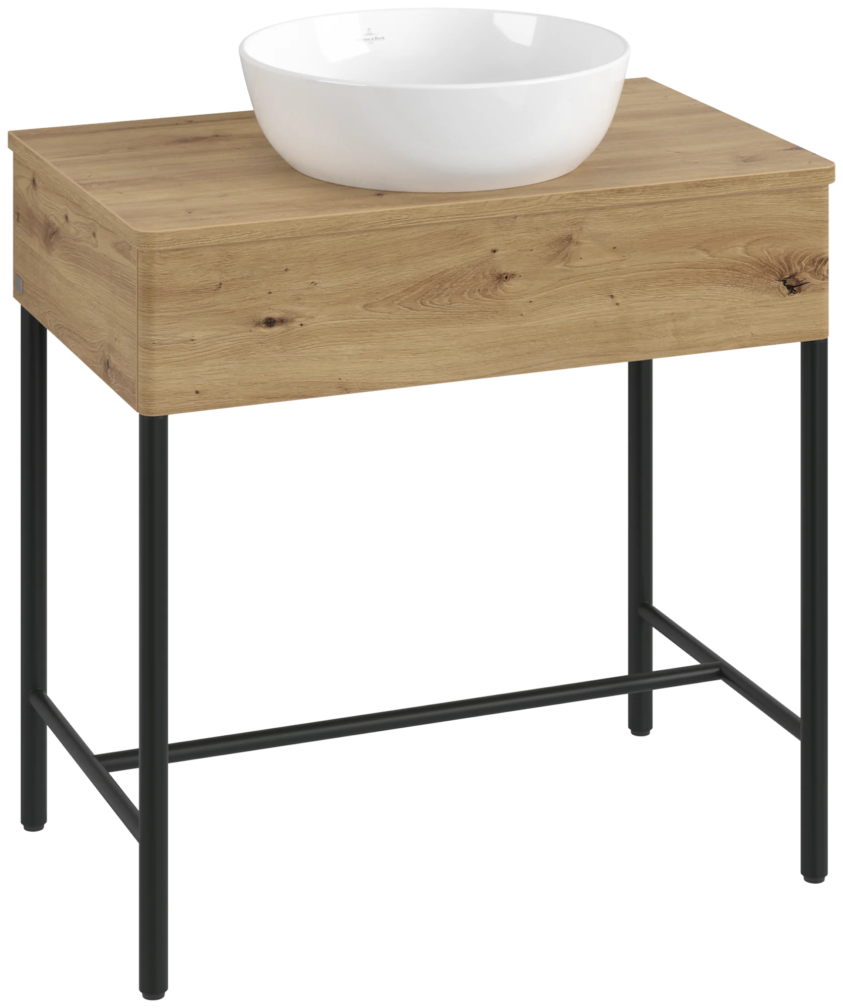 Villeroy & Boch Waschbeckenunterschrank Artis L60011, Eckig Oak Natural Touch, 800x782x500mm, mit Beleuchtung und Push-to-open Funktion