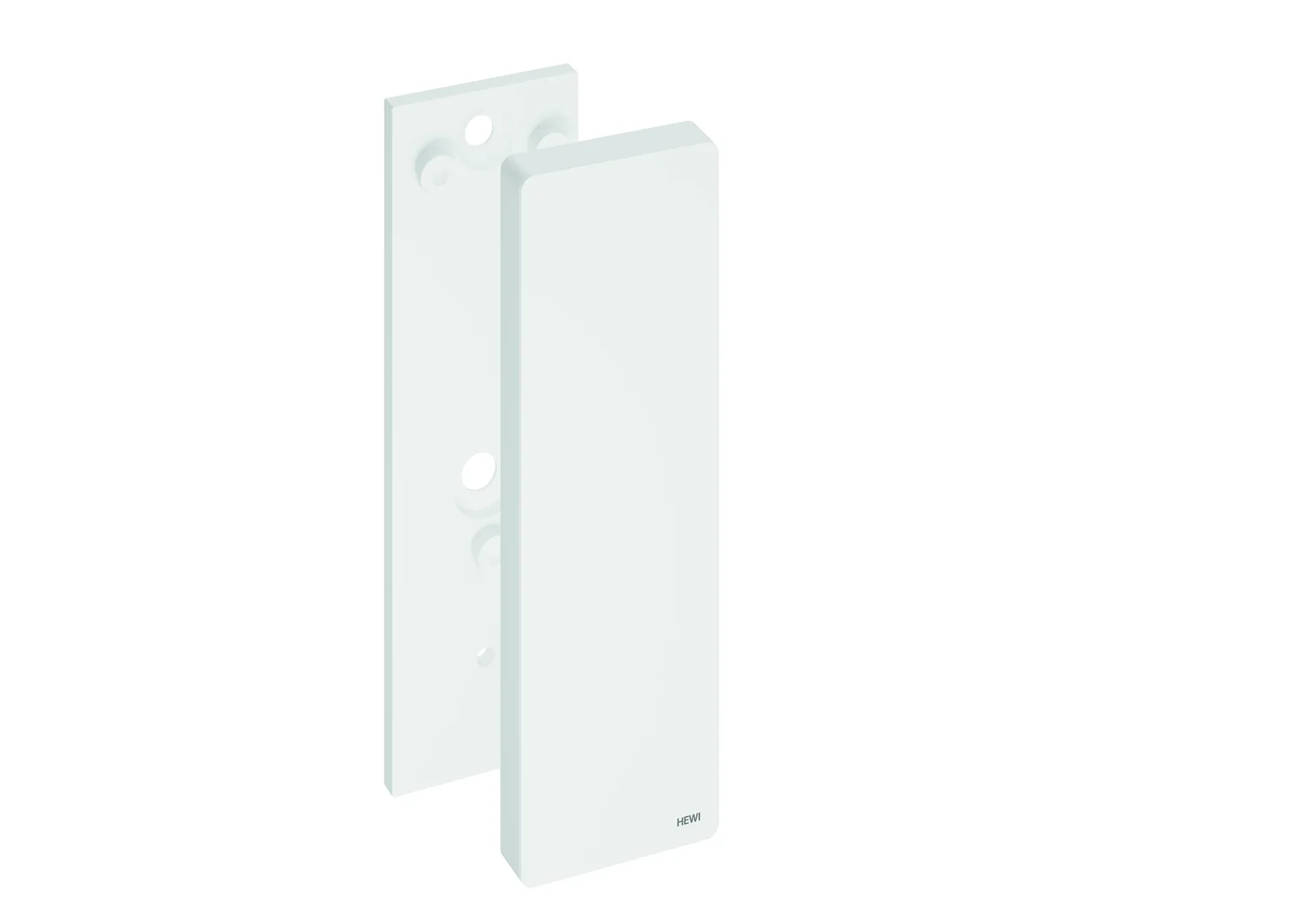 HEWI Montageplatte mit Abdeckung, Serie 805 Classic, Edelstahl pulverbeschichtet, Rahmen Polyamid, 82 x 265 x 21 mm, Farbe Weiß tiefmatt / Schwarz tiefmatt