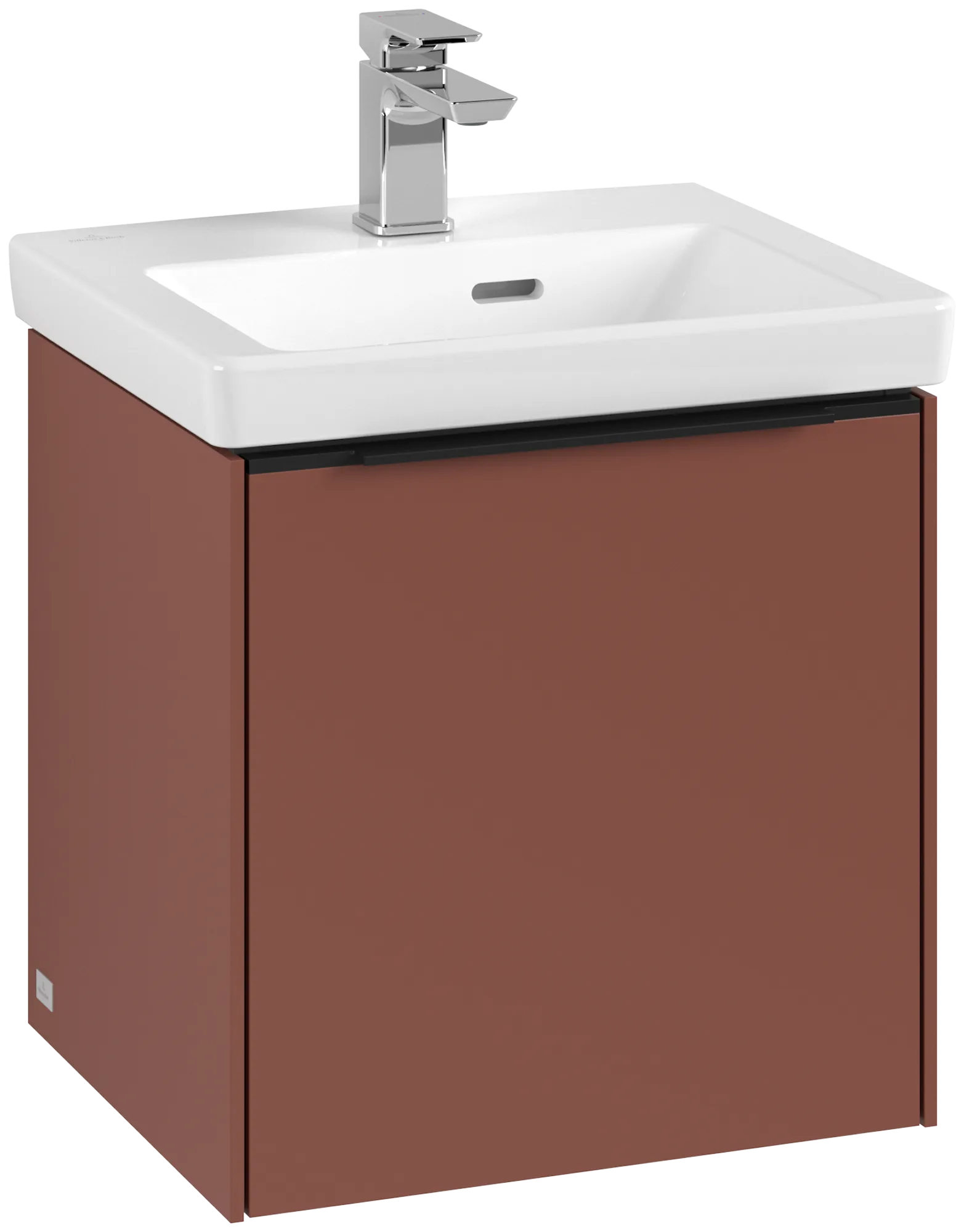 Villeroy & Boch Waschtischunterschrank mit Tür „Subway 3.0“ für Schrankwaschtisch 423 × 429 × 378 mm Wine Red, 1 Tür, für Becken mittig, Anschlag links Villeroy & Boch Waschtischunterschrank mit Tür „Subway 3.0“ für Schrankwaschtisch 423 × 429 × 378 mm Wine Red, 1 Tür, für Becken mittig, Anschlag links
