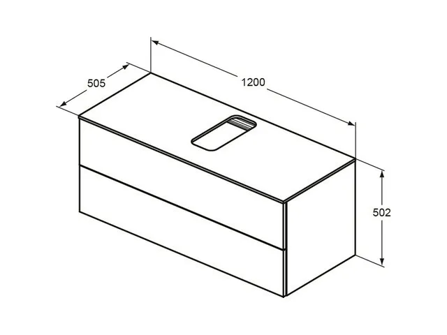 Ideal Standard Adapto Auszugsfront oben, Pinie hell Dekor, für WTU 1200 mm