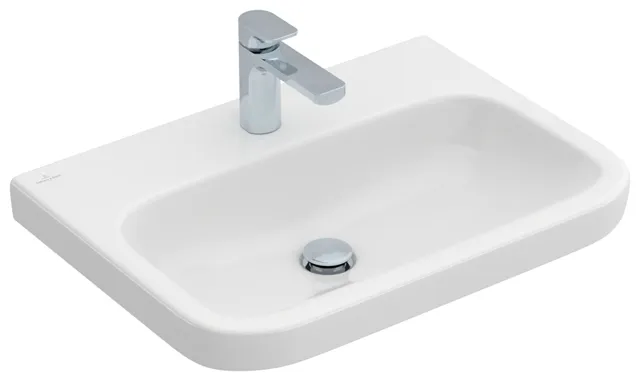 Villeroy & Boch Waschbecken „Architectura“ 650 × 470 × 180 mm, ohne Hahnlochbohrung, für Becken mittig in Weiß Alpin