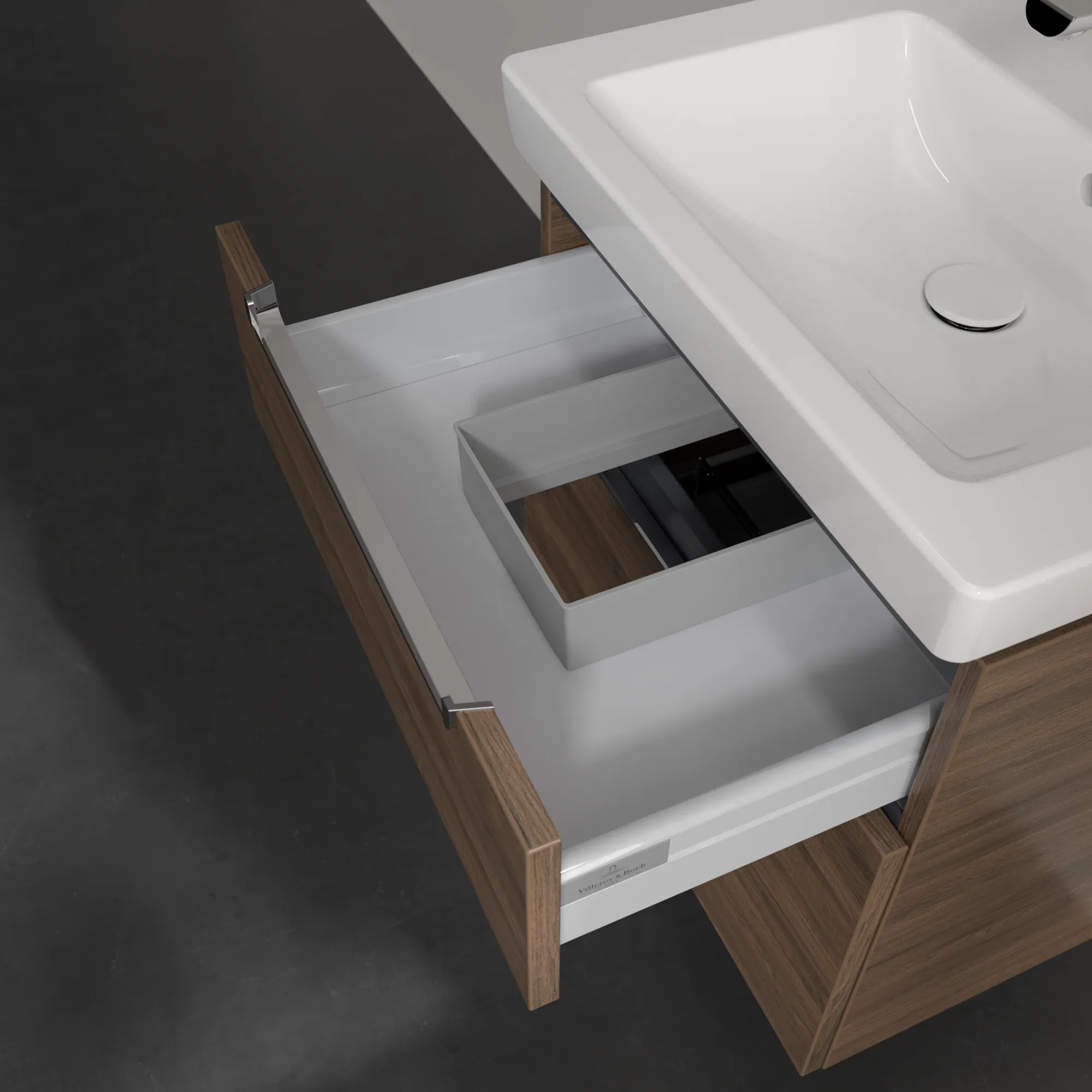 Villeroy & Boch Waschtischunterschrank „Subway 2.0“ 587 × 590 × 454 mm Arizona Oak, für Becken mittig, ohne Beleuchtung