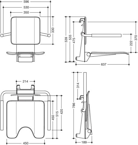 Einhängesitz „System 900“ in Weiß tiefmatt / Signalweiß matt Einhängesitz „System 900“ in Weiß tiefmatt / Signalweiß matt