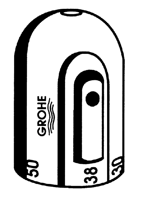 Temperaturwählgriff 47352, für Grohtherm 1000 vor 2006, Sicherheitssperre bei 38°C, chrom