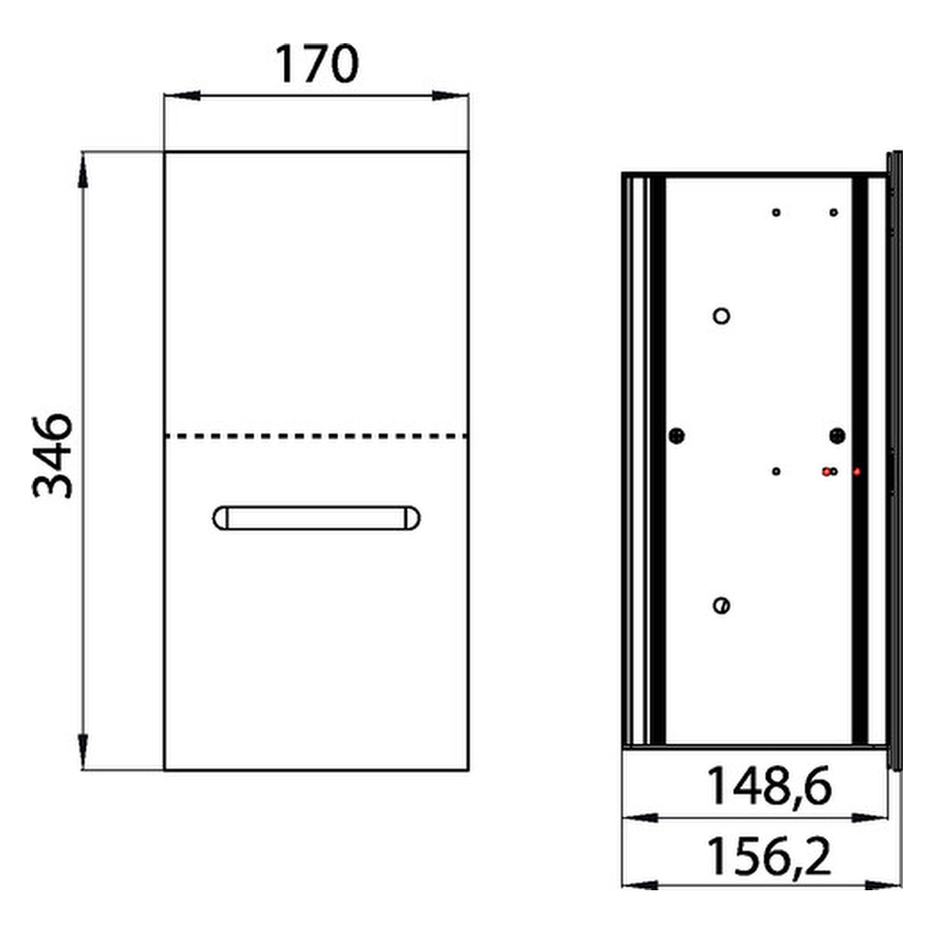 emco WC-Papier-Modul „asis module 2.0“, Anschlag rechts 17 × 34,6 × 15,62 cm in schwarz