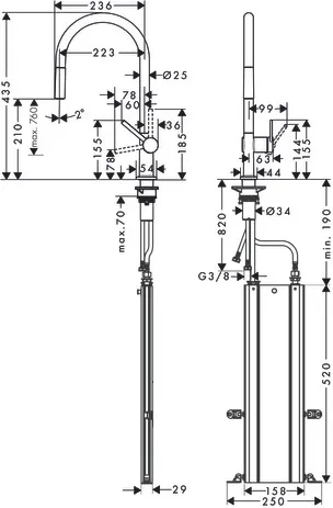 Spültischmischer 210 Talis M54 Ausziehauslauf 1jet sBox chrom Spültischmischer 210 Talis M54 Ausziehauslauf 1jet sBox chrom