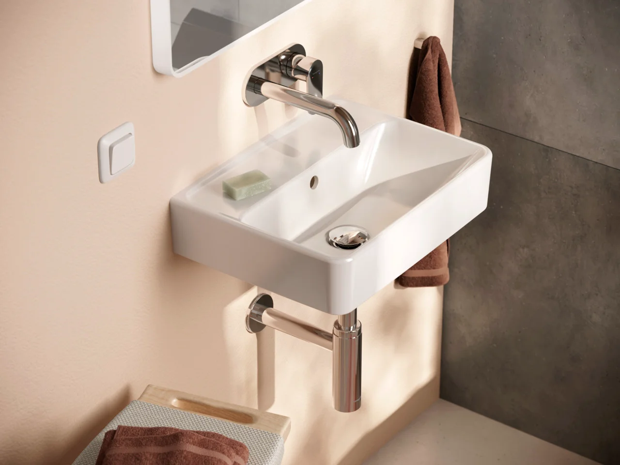 Hansgrohe Handwaschbecken Xanuia Q, 450x340 mm, weiß, glänzend, mit Überlauf, wandhängend