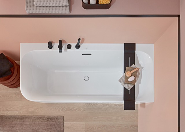 Villeroy & Boch Badewanne mit eckiger Innenform „Loop & Friends“ vorwand rechteck 180 × 80 cm, rechts 