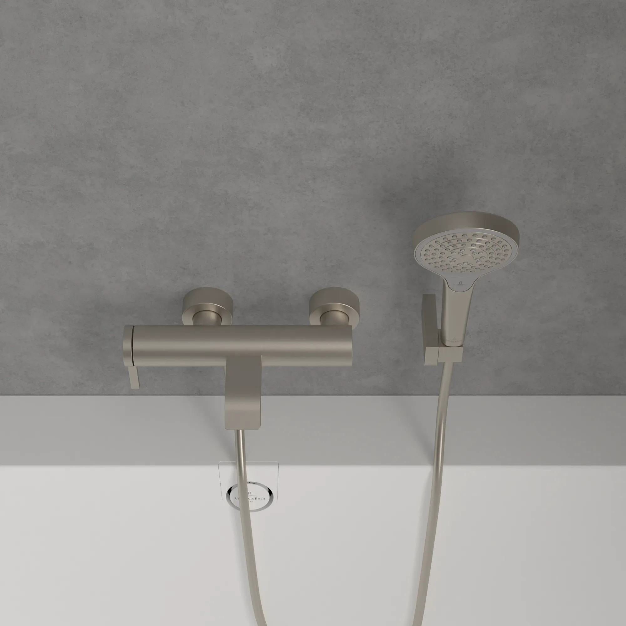 Villeroy & Boch Einhebel-Badewannenarmatur Dawn, Brushed Nickel Matt, 173 x 274 x 111 mm, Wandmontage Villeroy & Boch Einhebel-Badewannenarmatur Dawn, Brushed Nickel Matt, 173 x 274 x 111 mm, Wandmontage