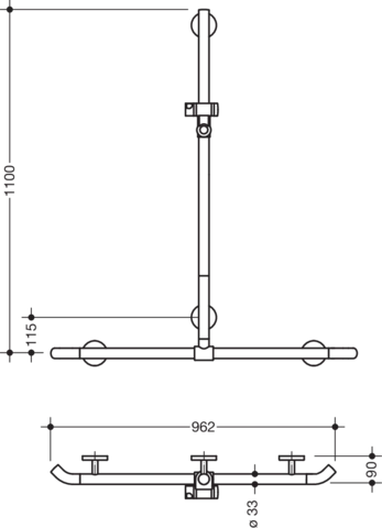 HEWI Haltegriff „System 800K“ in Rubinrot