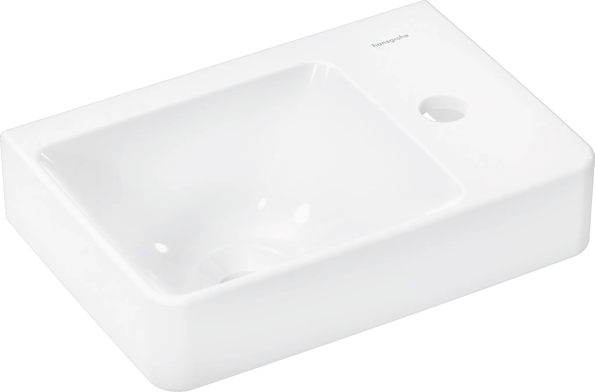 Hansgrohe Xelu Q Handwaschbecken mit Ablage rechts, Weiß Hansgrohe Xelu Q Handwaschbecken mit Ablage rechts, Weiß