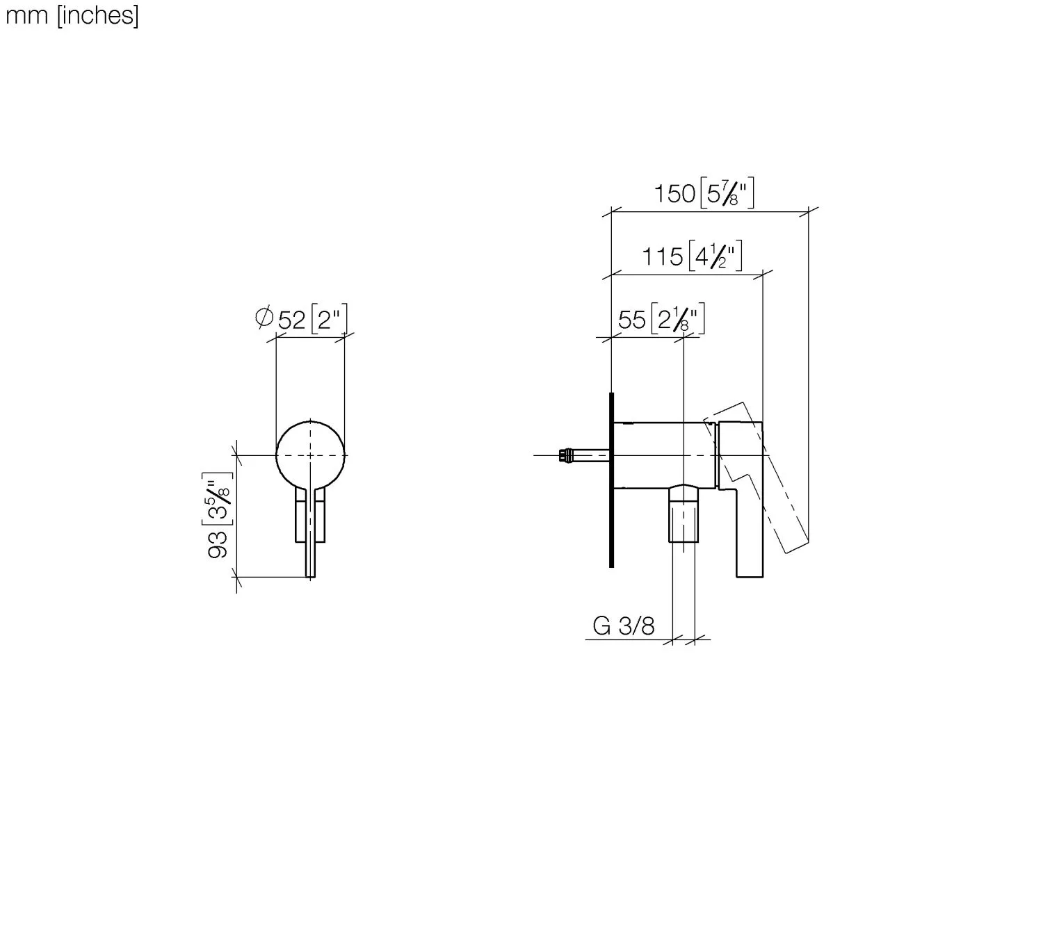 UP-Einhandbatterie mit integriertem Brauseanschluss SERIENNEUTRAL Chrom 36050970