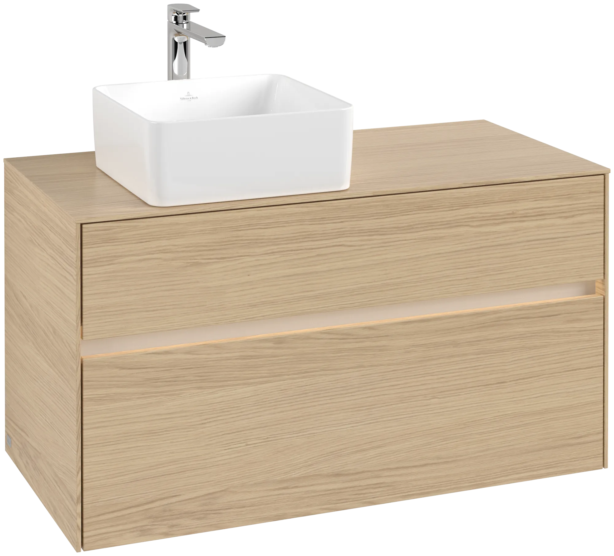 Villeroy & Boch Collaro Waschbeckenunterschrank C039B0, 1000 x 548 x 500 mm, links, mit LED-Beleuchtung