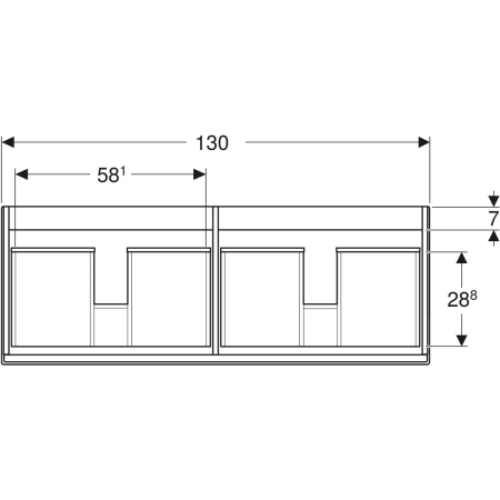 Renova Plan Unterschrank für Doppelmöbelwaschtisch, mit zwei Schubladen und zwei Innenschubladen: 129x60.5x47.3cm, Nussbaum hickory hell Renova Plan Unterschrank für Doppelmöbelwaschtisch, mit zwei Schubladen und zwei Innenschubladen: 129x60.5x47.3cm, Nussbaum hickory hell