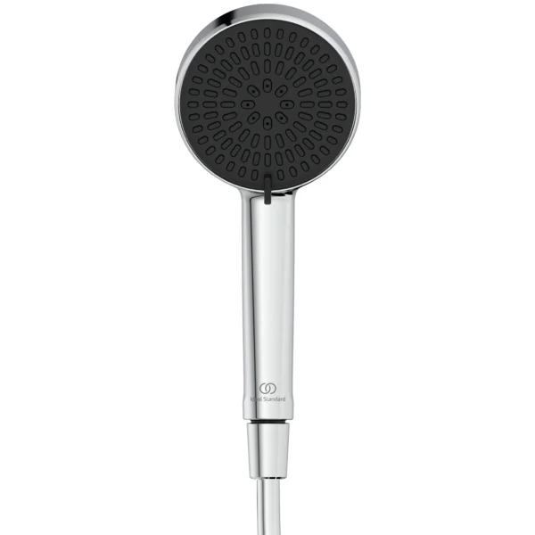 Ideal Standard Ceratwist Alu+ Duschsystem, Chrom, Aufputz, 100% recyceltes Aluminium, 2 Strahlarten Hand- und Kopfbrause