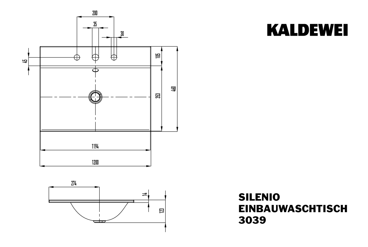 Doppelwaschtisch „Silenio“ 120 × 46 cm, ohne Hahnlochbohrung in alpinweiß, mit Perl-Effekt