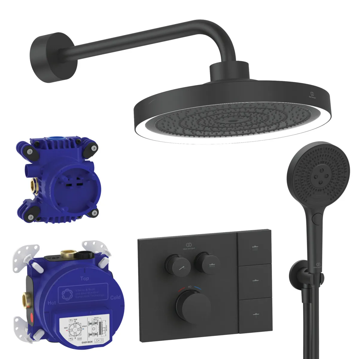 Ideal Standard Ceratherm Navigo Solos Armaturen-Paket Silk Black Ideal Standard Ceratherm Navigo Solos Armaturen-Paket Silk Black