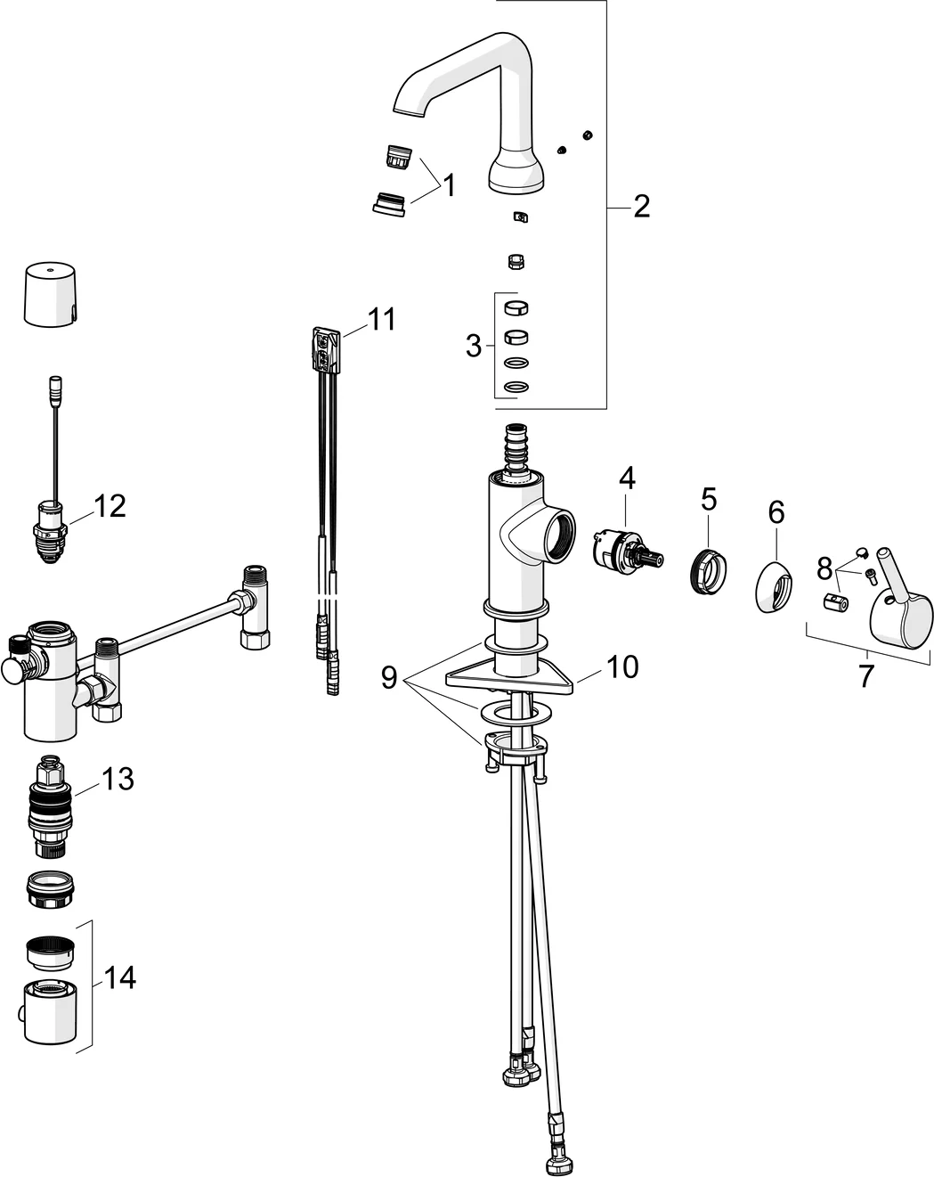 EHM WT-Batt. HansaVANTIS Style 5460 3V, Bluetooth Ausld. 147 mm chr