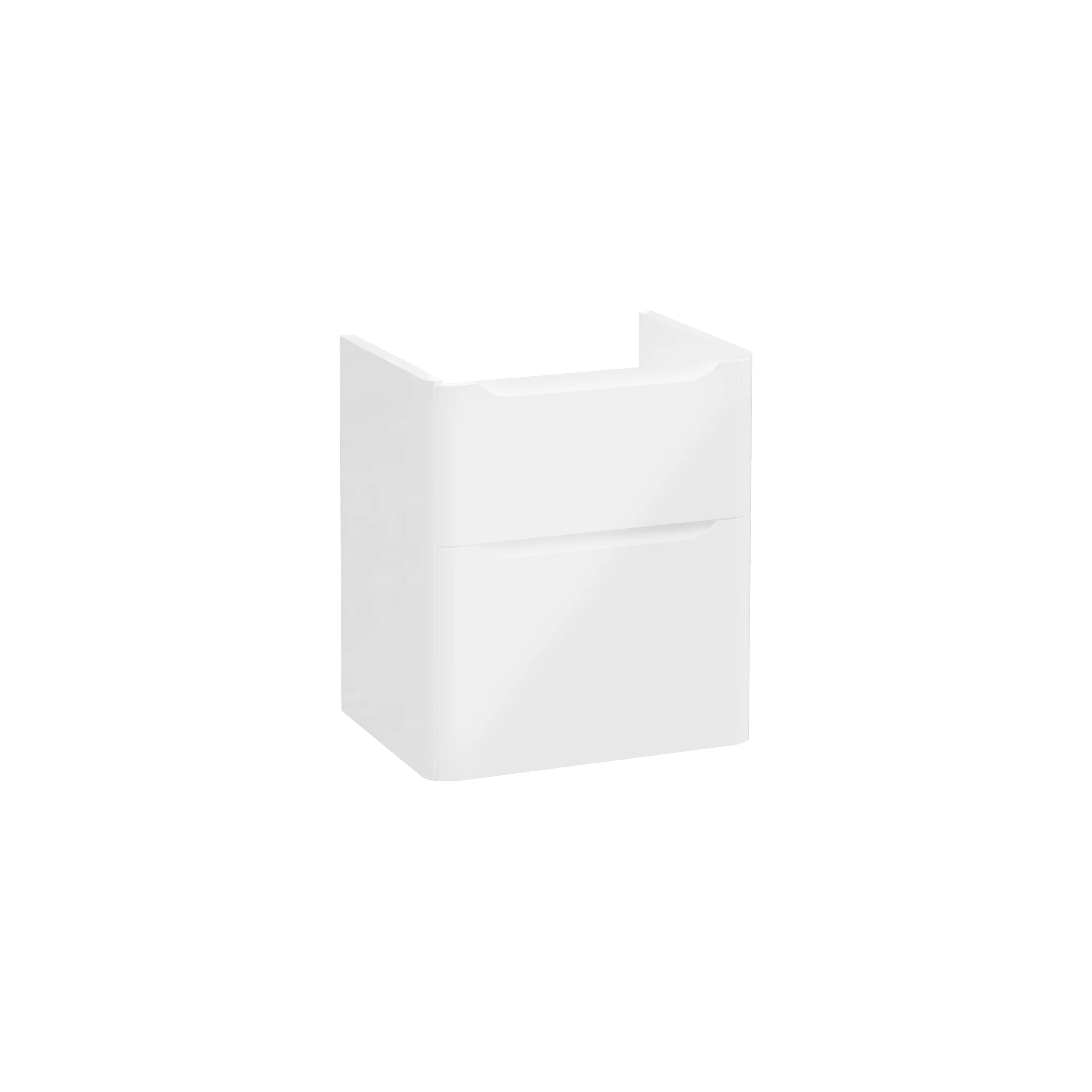 New Integra Round Waschtischunterschrank mit 2 Vollauszügen 57 x 45 x 65 cm (BxTxH) Weiß Hochglanz