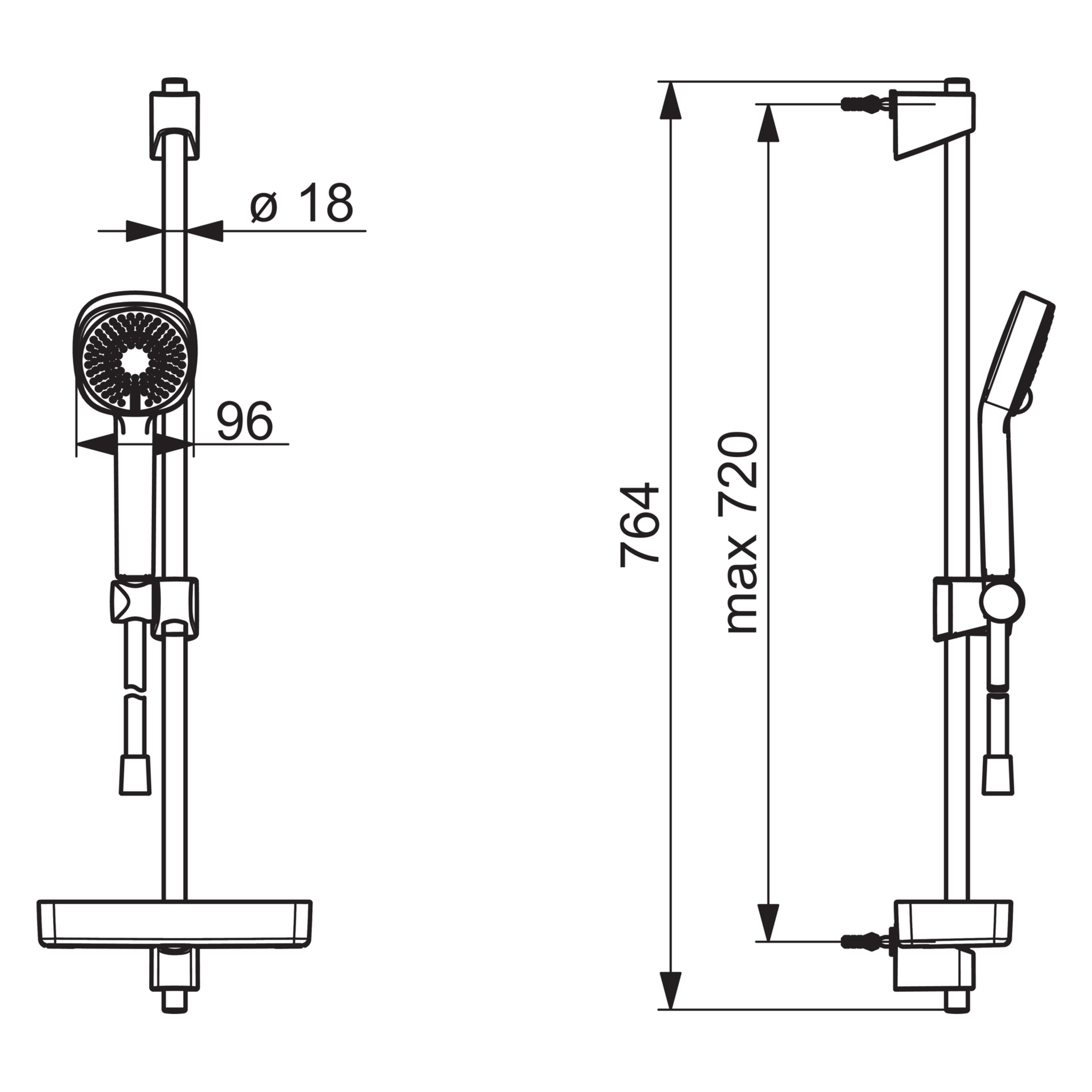 HA Wandstangengarnitur HANSABASICJET Style 4477 3-strahlig Chrom