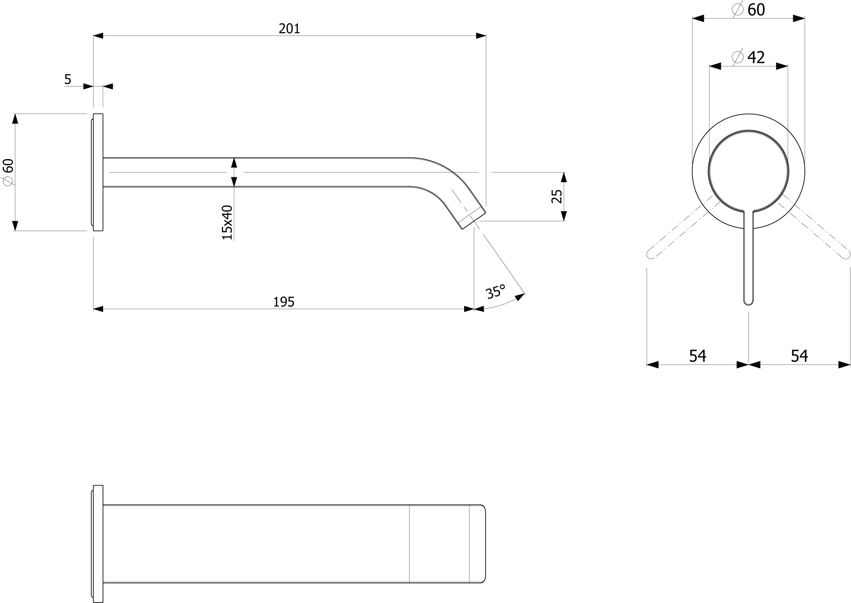 Waschtischauslauf „Dawn“ 20,1 cm in Brushed Nickel Matt Waschtischauslauf „Dawn“ 20,1 cm in Brushed Nickel Matt
