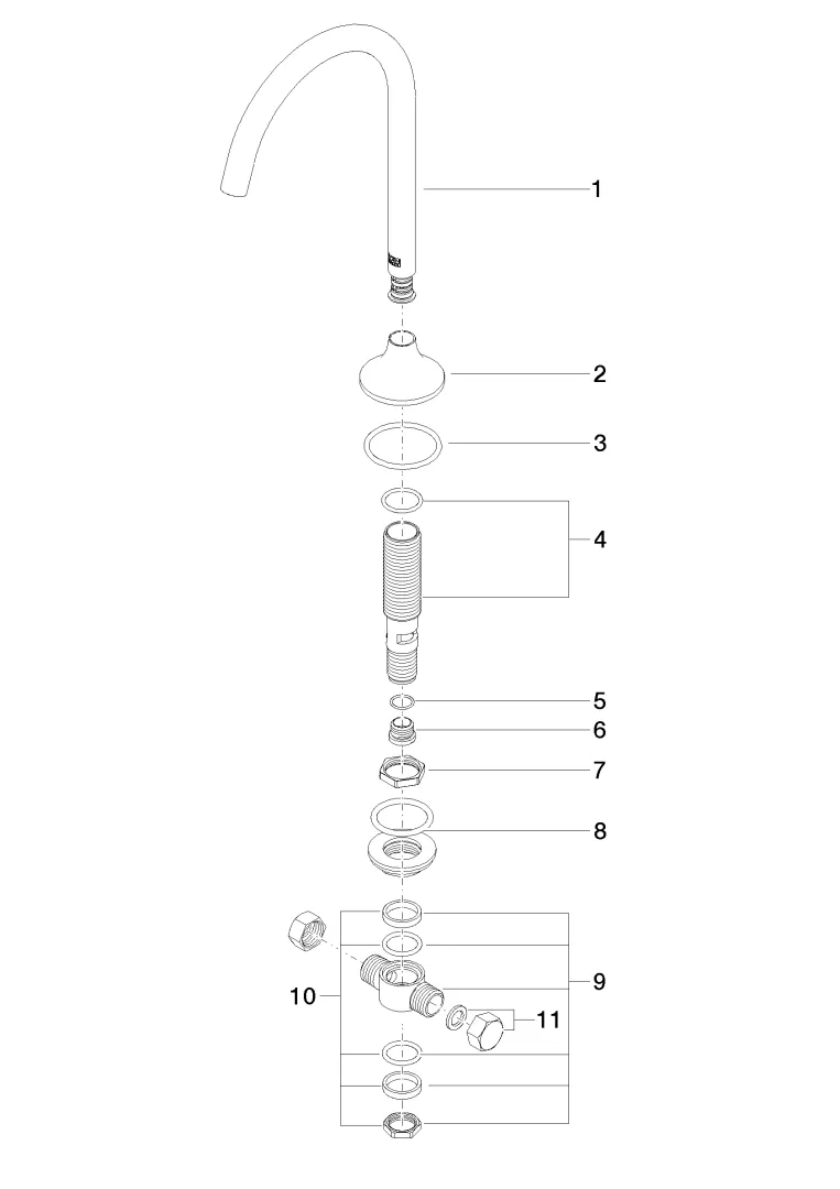 Dornbracht VAIA Waschtisch-Stand-Auslauf ohne Ablaufgarnitur Chrom 13716809 Dornbracht VAIA Waschtisch-Stand-Auslauf ohne Ablaufgarnitur Chrom 13716809
