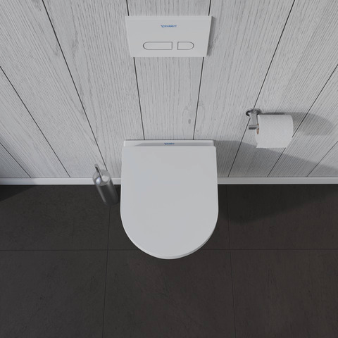 Duravit Wand-Tiefspül-WC inkl. WC-Sitz „ME by Starck“ 37 × 48 × 39 cm, Befestigung sichtbar