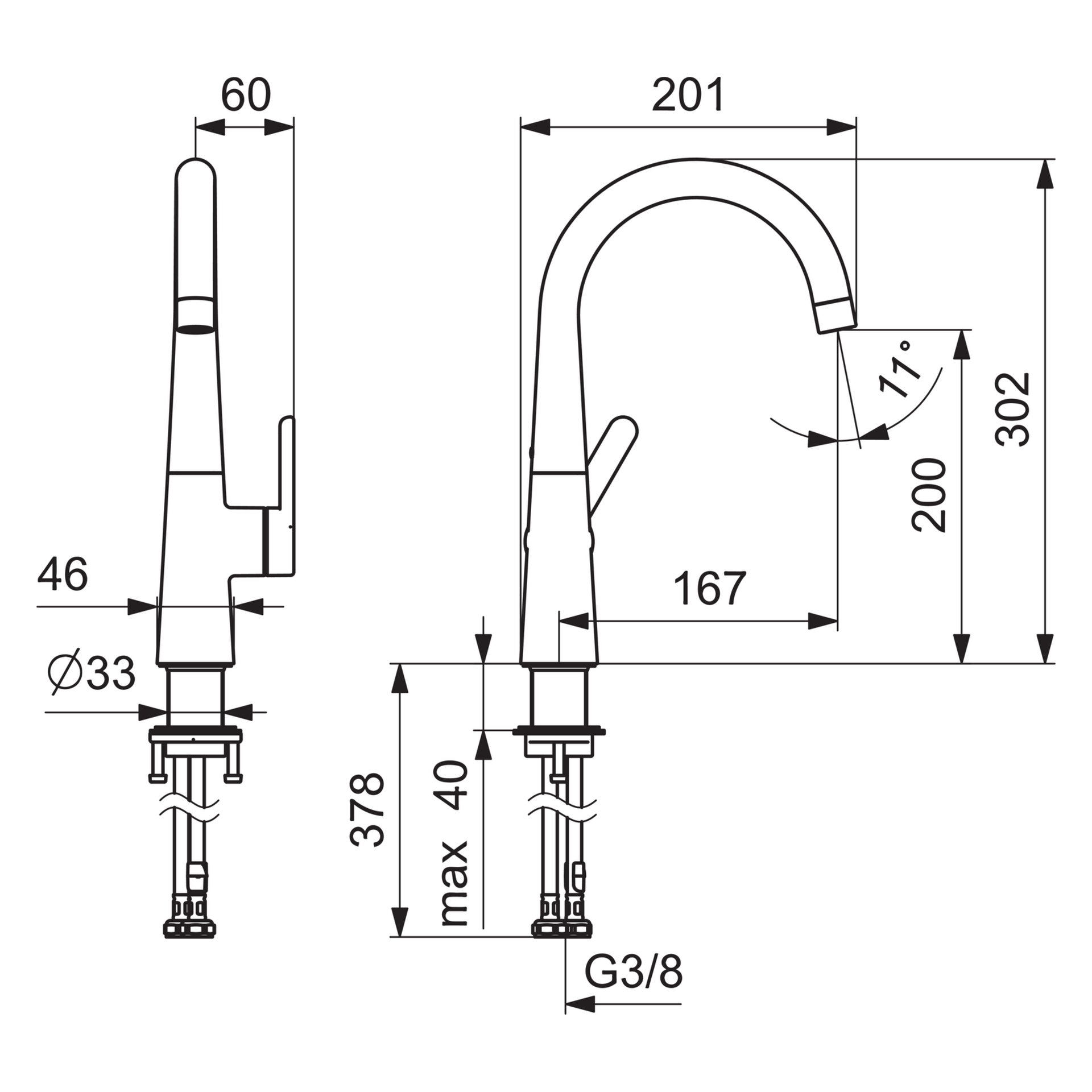 Einhand-Waschtischarmatur „Designo Style“ Ausladung 167 mm in Chrom Einhand-Waschtischarmatur „Designo Style“ Ausladung 167 mm in Chrom