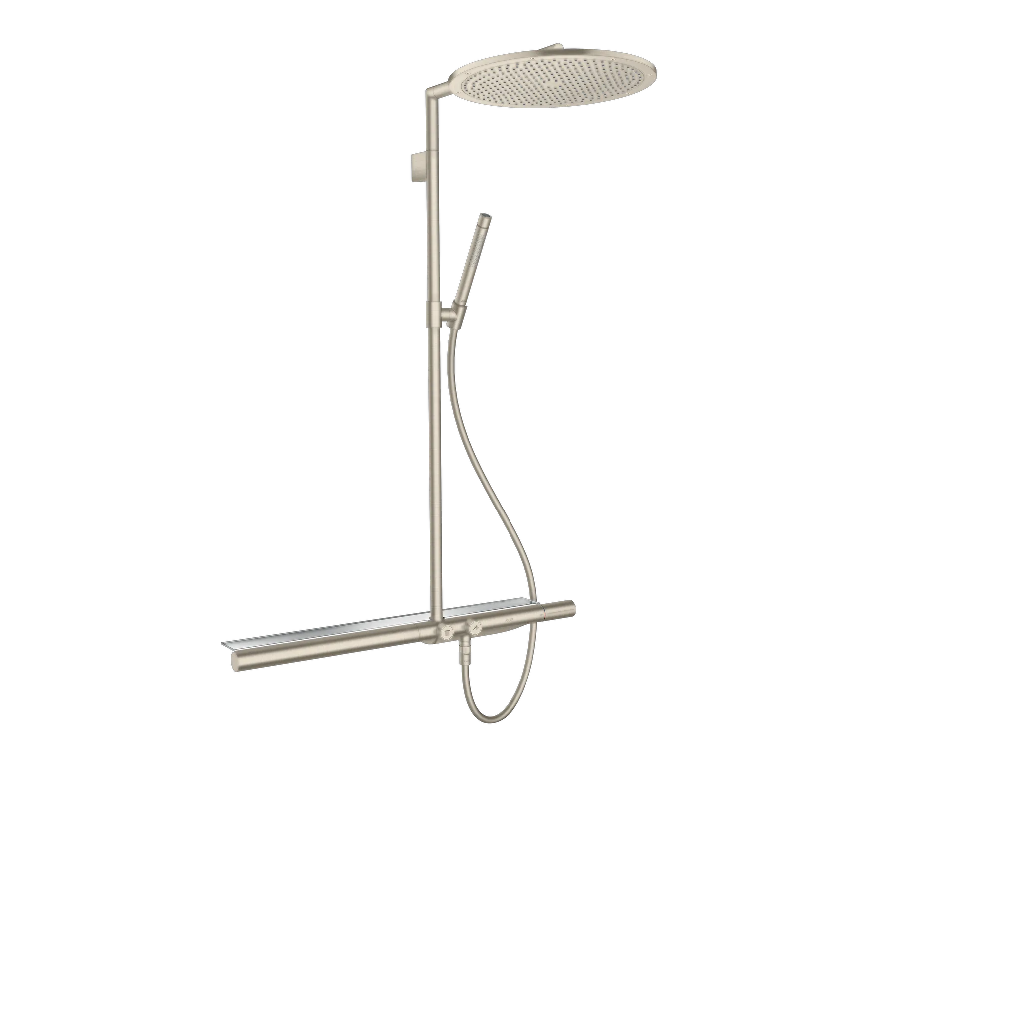 Hansgrohe AXOR ShowerSolutions Showerpipe mit Thermostat 800 und Kopfbrause 350 1jet, Brushed Nickel Hansgrohe AXOR ShowerSolutions Showerpipe mit Thermostat 800 und Kopfbrause 350 1jet, Brushed Nickel