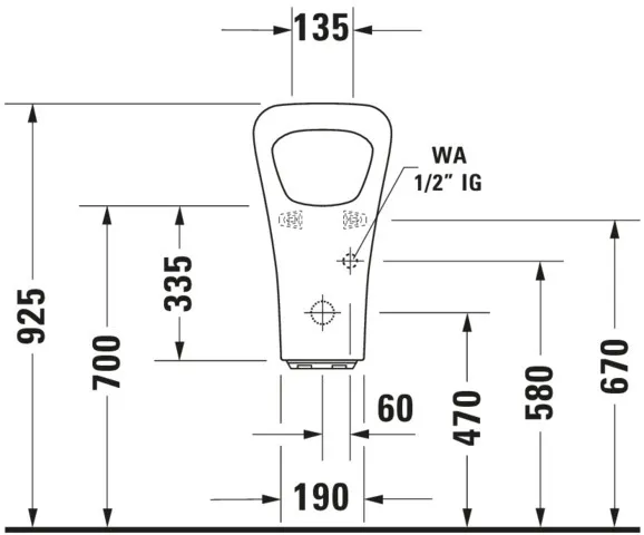 Urinal Durastyle, Zulauf von hinten für Batterieanschluss, ohne Fliege, weiß Urinal Durastyle, Zulauf von hinten für Batterieanschluss, ohne Fliege, weiß