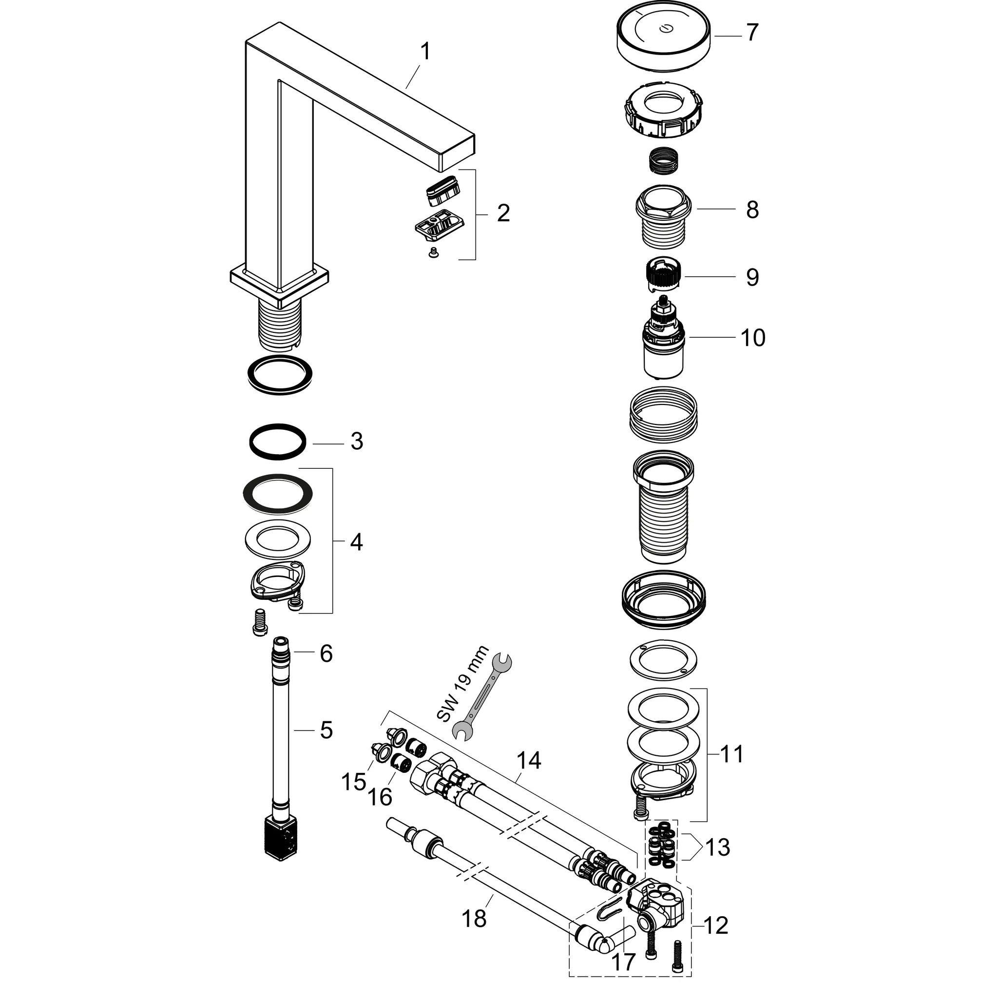 Hansgrohe Tecturis E 2-Loch Waschtischmischer 150 CoolStart EcoSmart+ mit Ablaufgarnitur, Mattweiß Hansgrohe Tecturis E 2-Loch Waschtischmischer 150 CoolStart EcoSmart+ mit Ablaufgarnitur, Mattweiß