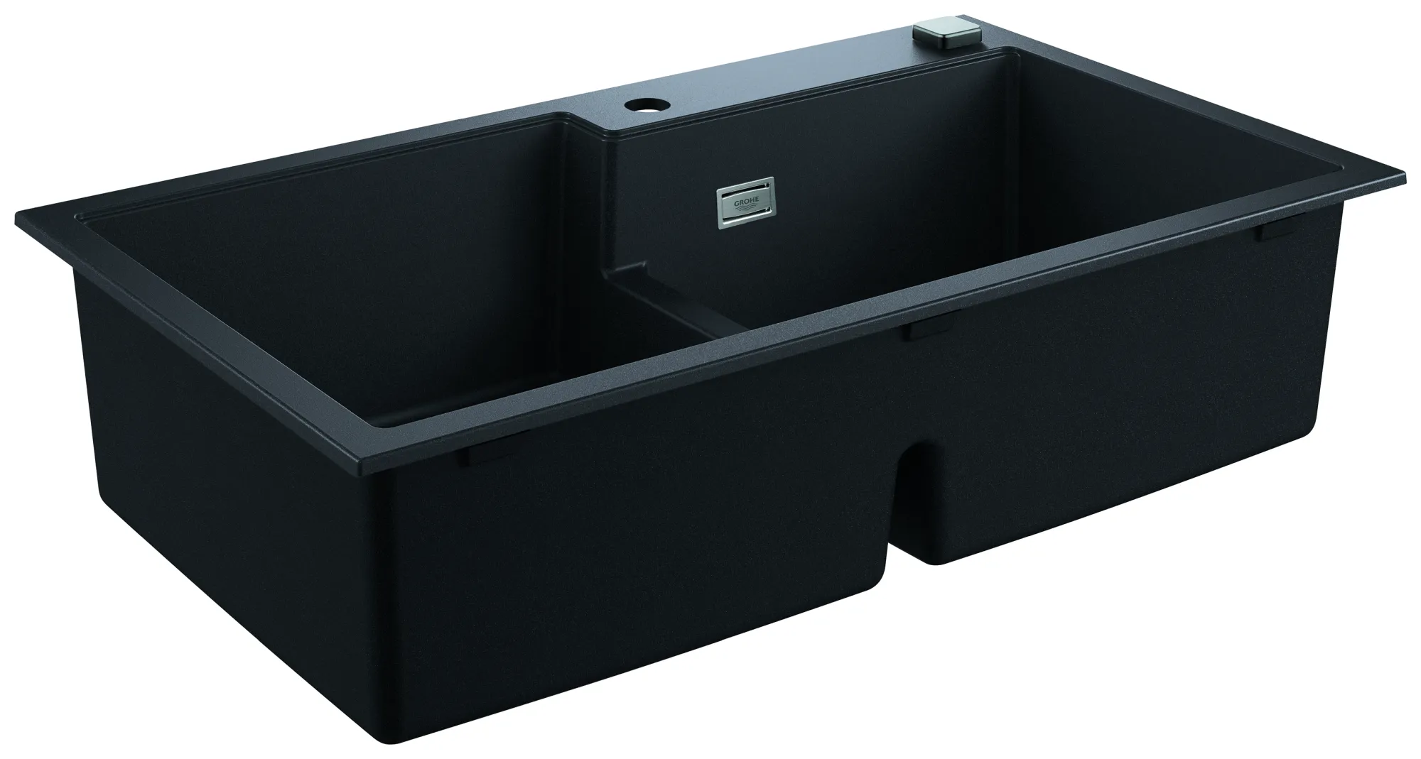 Kompositspüle K500 31649, Modell: K500 90-C 86/50 2.0 rev, Montageart: Standard-Einbauspüle, Maße: 860 x 500 mm, 1 Becken: 390 x 430 x 200 mm, 2 Becken: 380 x 365 x 200 mm, granit schwarz Kompositspüle K500 31649, Modell: K500 90-C 86/50 2.0 rev, Montageart: Standard-Einbauspüle, Maße: 860 x 500 mm, 1 Becken: 390 x 430 x 200 mm, 2 Becken: 380 x 365 x 200 mm, granit schwarz