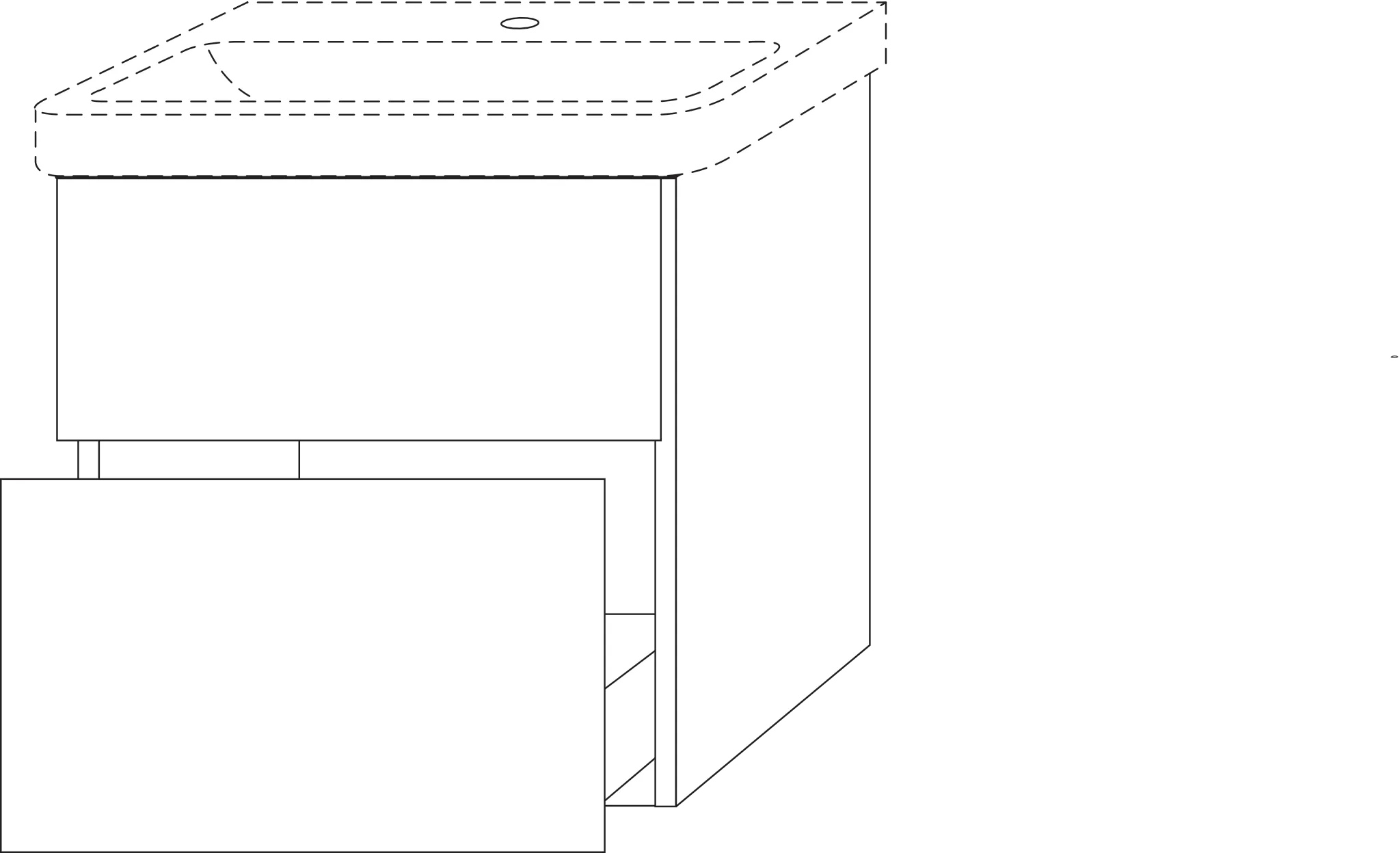 Waschtischunterbau mit Auszügen 3way (SM621) 580x580x452 Anthrazit-Matt