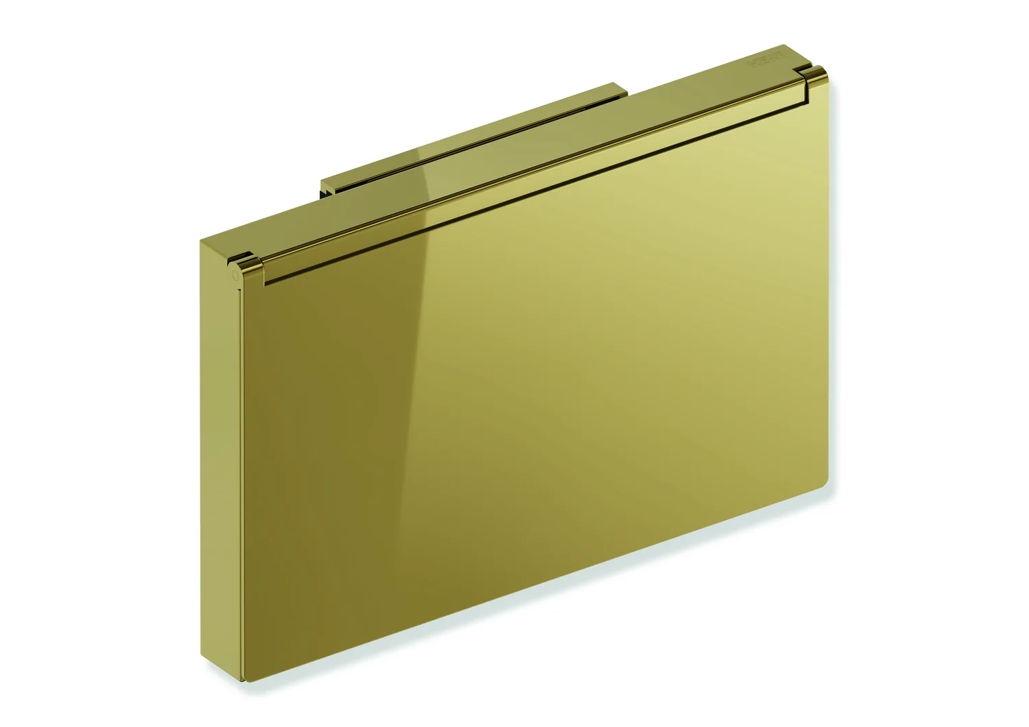 HEWI WC-Papierhalter System 900Q, PVD gold glänzend, 140 mm breit, 90 mm hoch, 23 mm tief