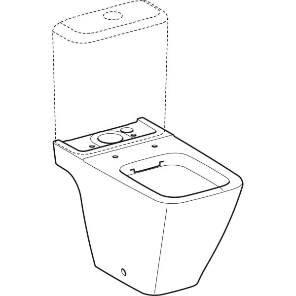 Stand-Tiefspül-WC für Kombination mit Spülkasten „iCon Square“ 35,5 × 40 cm ohne Spülrand, Befestigung verdeckt