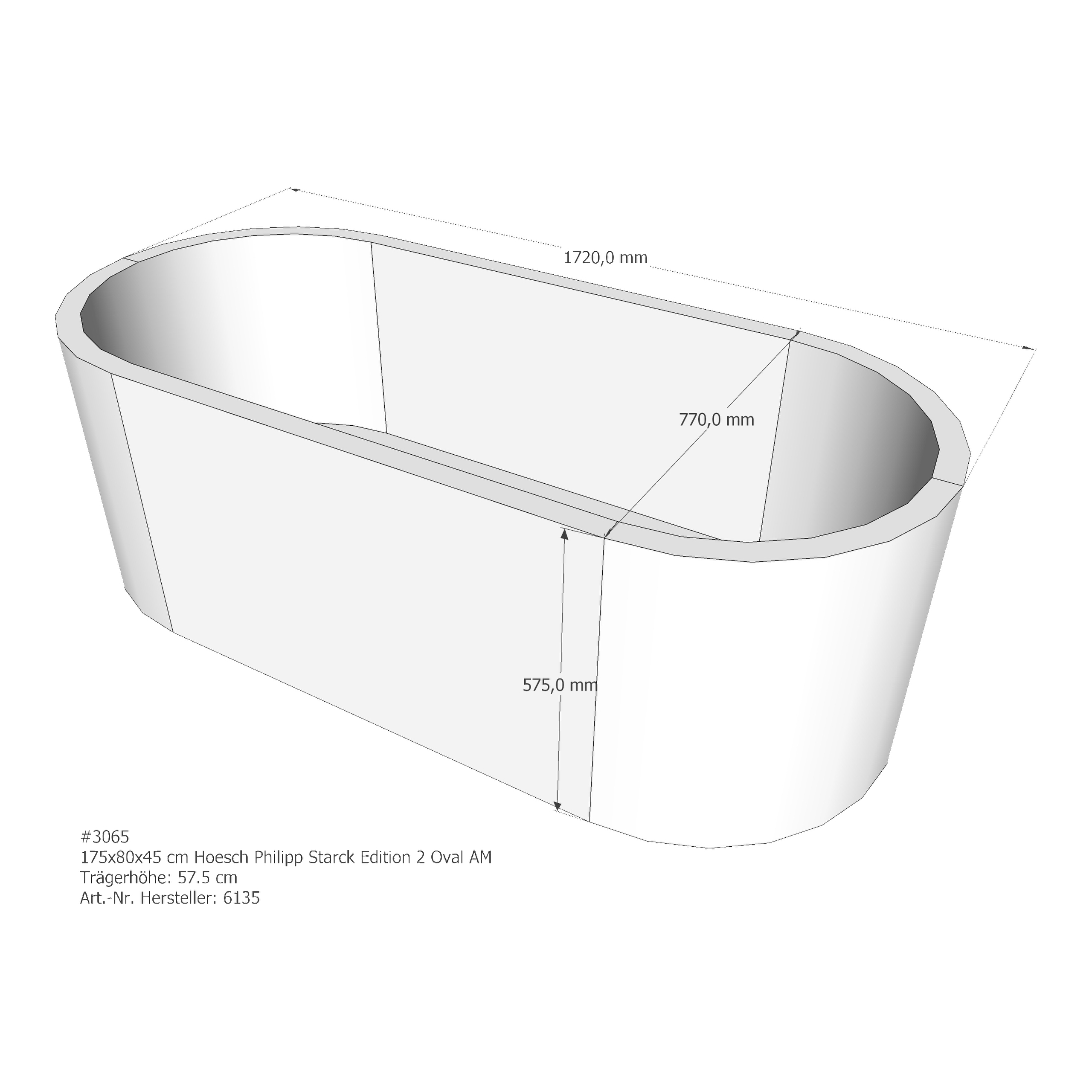 Badewannenträger für Hoesch Philippe Starck Edition 2 175 × 80 × 45 cm Breite: 80 cm / Höhe: 45 cm / Länge: 175 cm Badewannenträger für Hoesch Philippe Starck Edition 2 175 × 80 × 45 cm Breite: 80 cm / Höhe: 45 cm / Länge: 175 cm