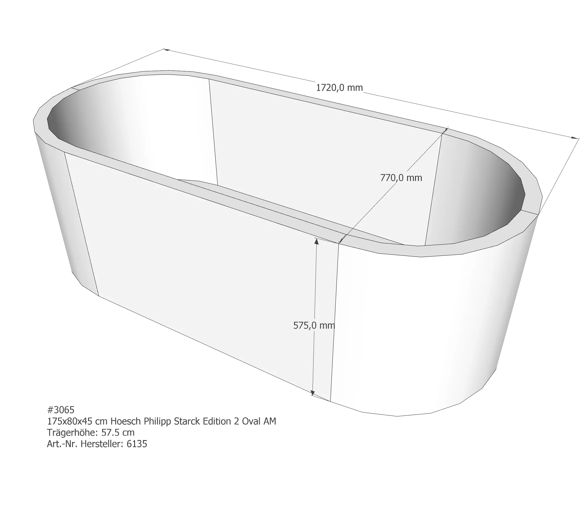 Badewannenträger passend für Hoesch Philippe Starck Edition 2 175 × 80 × 45 cm Badewannenträger passend für Hoesch Philippe Starck Edition 2 175 × 80 × 45 cm
