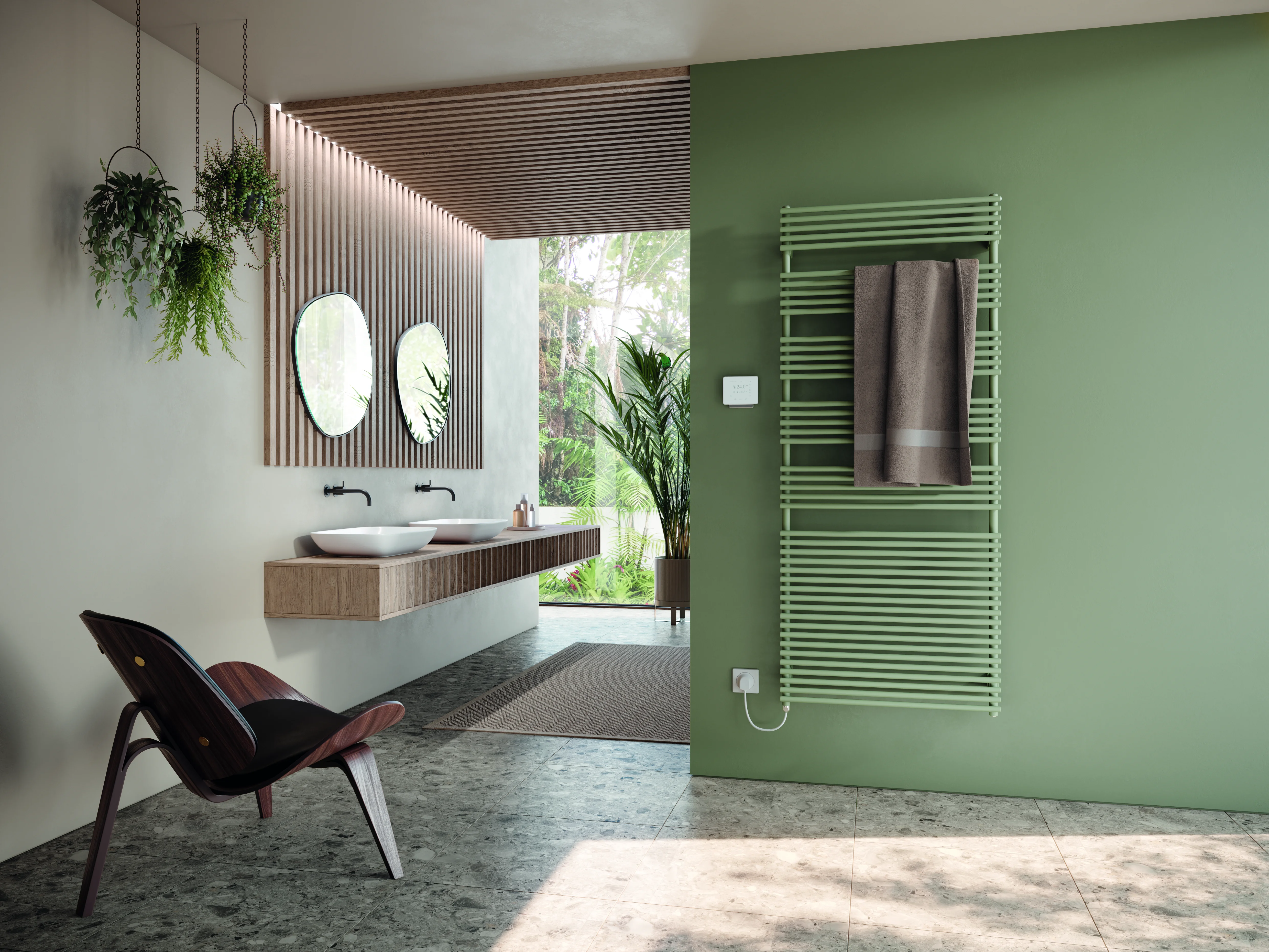 Arbonia Design-Elektroheizkörper „Bagnotherm® Watt“ 90 × 150 cm in Weiß (RAL 9016)